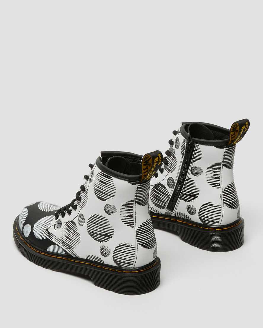 DR MARTENS KIDS 1460 POLKA DOT BOOT - BLACK/WHITE