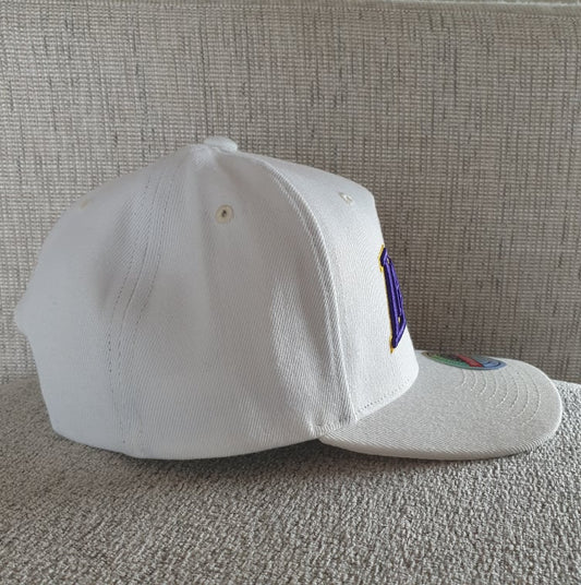 MITCHELL & NESS LAKERS SNAPBACK - WHITE/PURPLE