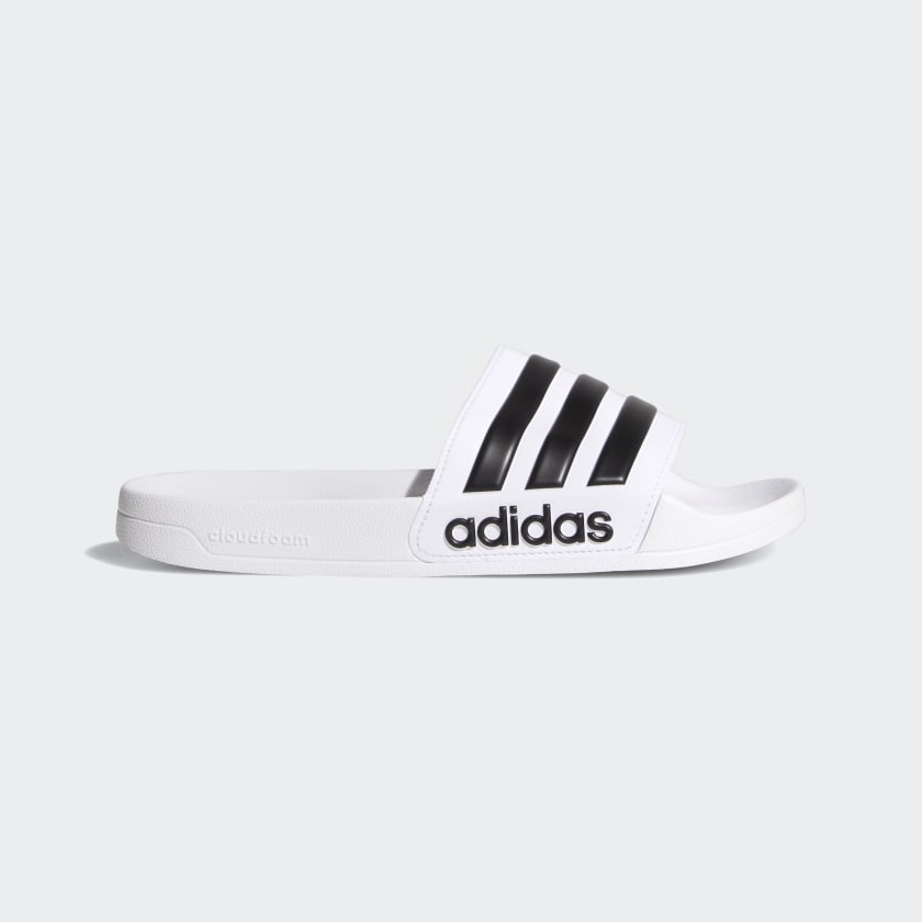ADIDAS ADILETTE SHOWER SLIDES - Cloud White / Core Black / Cloud White