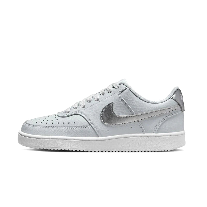 NIKE WOMENS COURT VISION LO NN - PURE PLATINUM/METALLIC SILVER