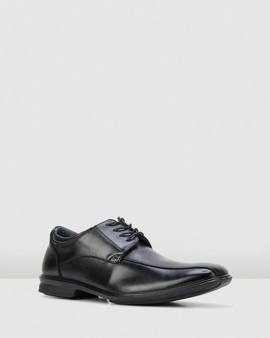 HUSH PUPPIES CAREY LEATHER LACE UP SHOE - BLACK