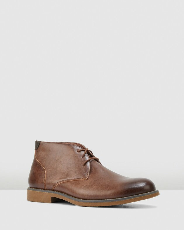 HUSH PUPPIES TERMINAL - BROWN BURNISH LEATHER