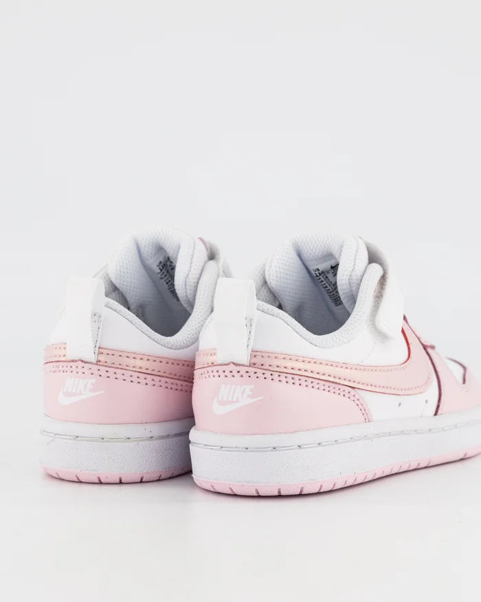 NIKE KIDS COURT BOROUGH LOW 2 SE1 - WHITE/PINK FOAM