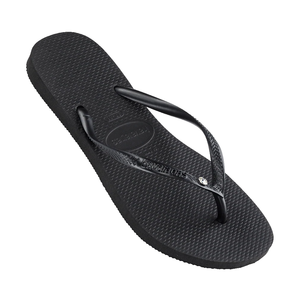 HAVAIANAS SLIM SWAROVSKI CRYSTAL - BLACK