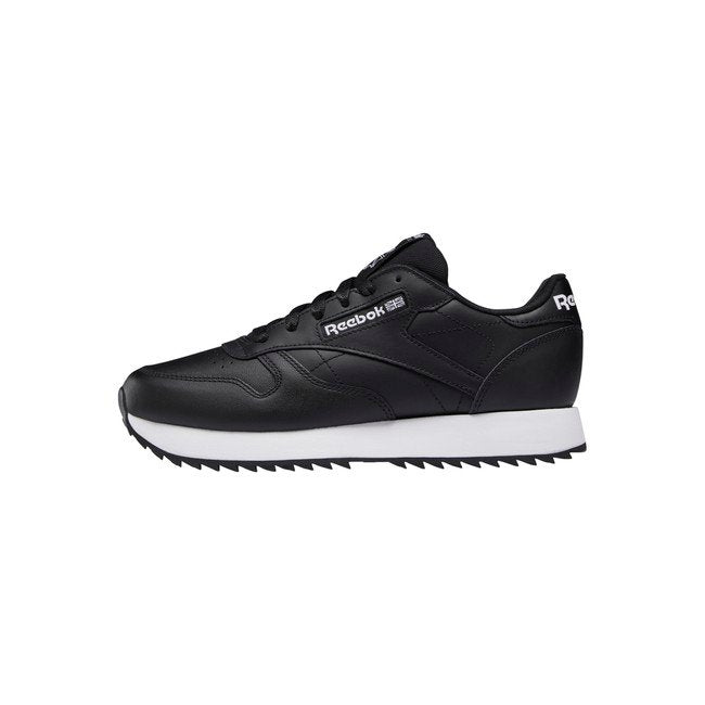 REEBOK WOMENS CLASSIC LEATHER RIPPLE - CORE BLACK/CORE BLACK/FTWR WHITE
